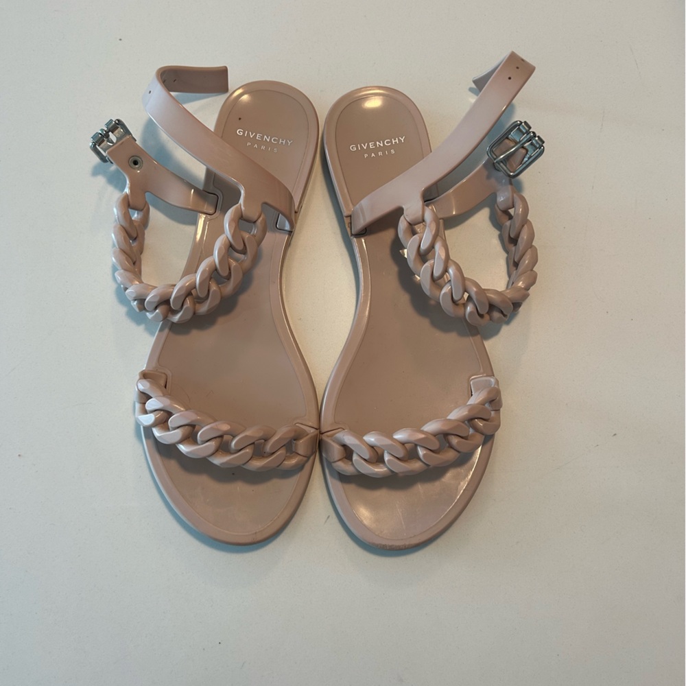 Givenchy Rubber Chain-Link Sandals 36